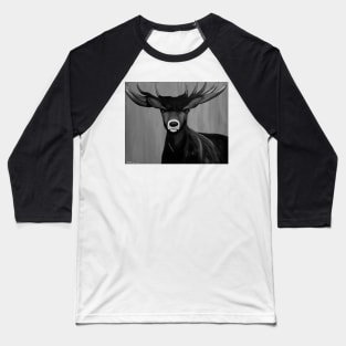 stag buck deer - Monochrome Baseball T-Shirt